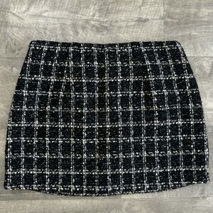 Abercrombie & Fitch Black & White Tweed Mini Skort - Size L